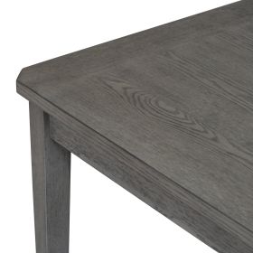 TREXM 6-piece Retro Dining Set, Minimalist Dining Table and 4 upholstered chairs & 1 bench with a shelf for Dining Room(Dark Gray)