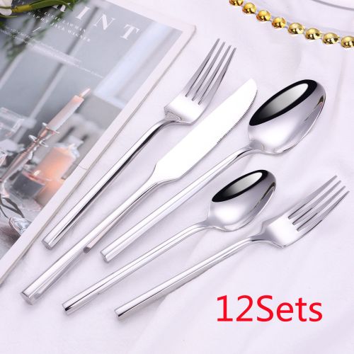 Stainless Steel Knife Fork And Spoon Set Hexagonal Forging