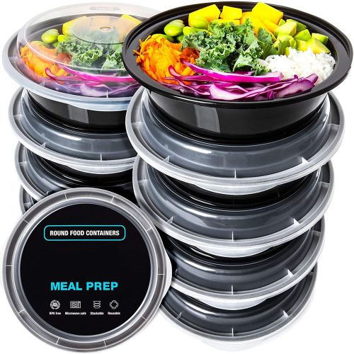 10pcs Disposable Plastic Food Containers Fruit Salad Bento
