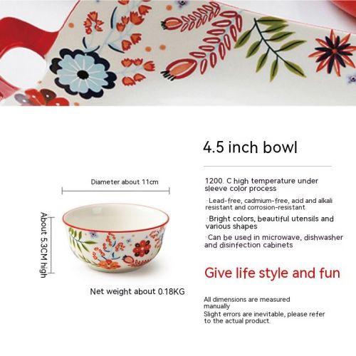 Home American Tableware Hand Drawn Creative Floral Style