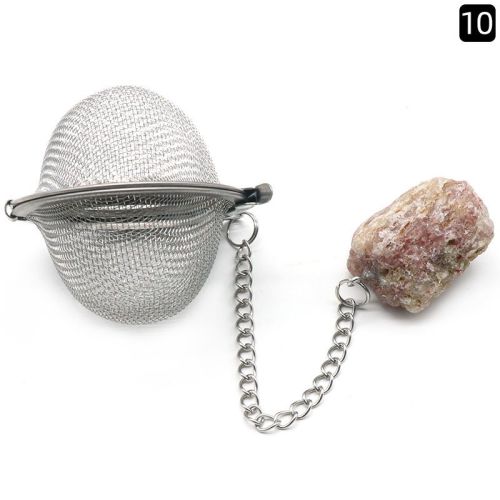 Natural Raw Gemstone Filter Ball Stew Ingredients Ball Stainless Steel Tea Filter Kitchen Gadgets