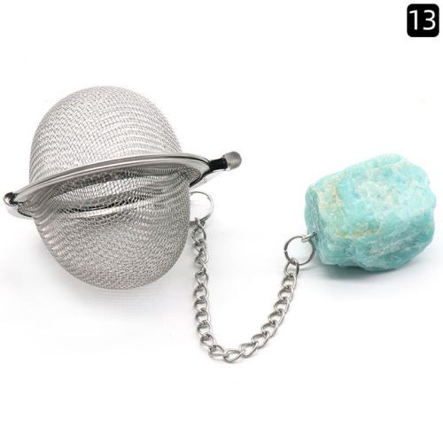Natural Raw Gemstone Filter Ball Stew Ingredients Ball Stainless Steel Tea Filter Kitchen Gadgets