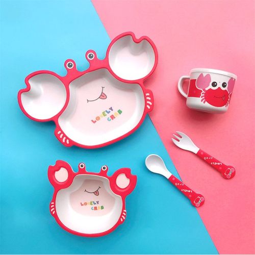 Bamboo Fiber Children's Tableware Set Cartoon Solid Food Bowl