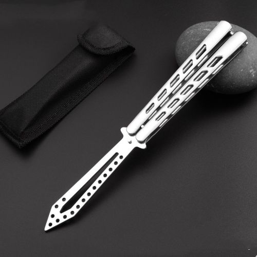 Outdoor Portable Training Knife All Steel Self-defense Practice Knife